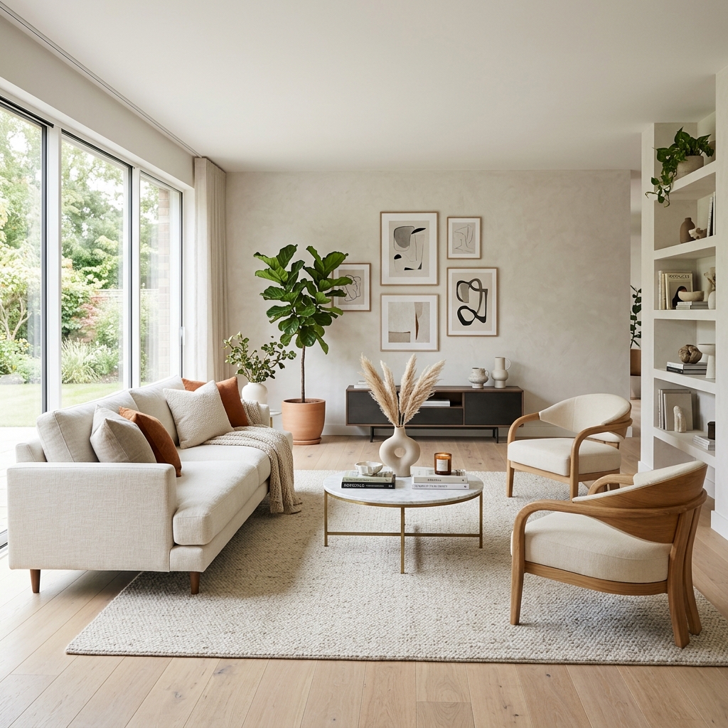 Sala de estar moderna y elegante
